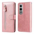 For OnePlus Nord CE4 Fashion Calf Texture Zipper Leather Phone Case(Rose Gold) - 1