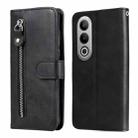 For OnePlus Nord CE4 Fashion Calf Texture Zipper Leather Phone Case(Black) - 1