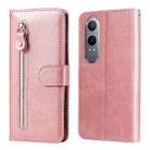 For OnePlus Nord CE4 Lite Fashion Calf Texture Zipper Leather Phone Case(Rose Gold) - 1