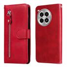 For OnePlus Ace 3 Pro Fashion Calf Texture Zipper Leather Phone Case(Red) - 1