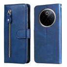 For OnePlus 13 Fashion Calf Texture Zipper Leather Phone Case(Blue) - 1