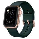 For Apple Watch Series 8 41mm Pin Buckle Silicone Watch Band(Dark Green) - 1