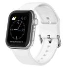 For Apple Watch Series 8 45mm Pin Buckle Silicone Watch Band(White) - 1