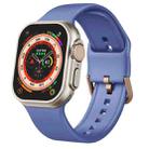 For Apple Watch Series 8 45mm Pin Buckle Silicone Watch Band(Cyan Blue) - 1