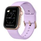 For Apple Watch Series 8 45mm Pin Buckle Silicone Watch Band(Lavender) - 1