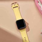 For Apple Watch SE 2022 40mm Pin Buckle Silicone Watch Band(Yellow) - 4