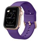 For Apple Watch SE 2022 44mm Pin Buckle Silicone Watch Band(Purple) - 1
