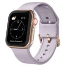 For Apple Watch SE 2022 44mm Pin Buckle Silicone Watch Band(Baby Purple) - 1