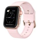 For Apple Watch SE 2022 44mm Pin Buckle Silicone Watch Band(Pink Sand) - 1