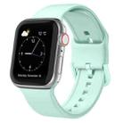 For Apple Watch Series 7 41mm Pin Buckle Silicone Watch Band(Mint Green) - 1