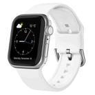 For Apple Watch Series 7 45mm Pin Buckle Silicone Watch Band(White) - 1