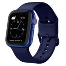 For Apple Watch Series 7 45mm Pin Buckle Silicone Watch Band(Midnight Blue) - 1