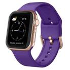 For Apple Watch SE 40mm Pin Buckle Silicone Watch Band(Purple) - 1