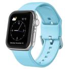 For Apple Watch SE 40mm Pin Buckle Silicone Watch Band(Light Blue) - 1