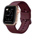 For Apple Watch 5 44mm Pin Buckle Silicone Watch Band(Wine Red) - 1