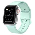 For Apple Watch Series 3 38mm Pin Buckle Silicone Watch Band(Mint Green) - 1