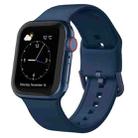 For Apple Watch Series 3 42mm Pin Buckle Silicone Watch Band(Abyss Blue) - 1