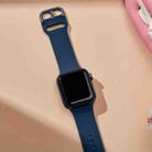 For Apple Watch 42mm Pin Buckle Silicone Watch Band(Abyss Blue) - 4