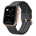 For Apple Watch 38mm Pin Buckle Silicone Watch Band(Dark Grey) - 1
