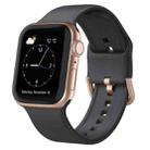 For Apple Watch Series 9 41mm Pin Buckle Silicone Watch Band(Dark Grey) - 1