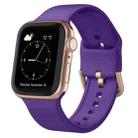 For Apple Watch Series 9 45mm Pin Buckle Silicone Watch Band(Purple) - 1