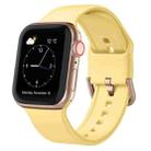 For Apple Watch Series 9 45mm Pin Buckle Silicone Watch Band(Yellow) - 1