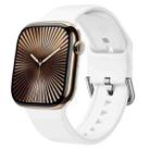 For Apple Watch Series 10 42mm Pin Buckle Silicone Watch Band(White) - 1