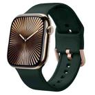 For Apple Watch Series 10 42mm Pin Buckle Silicone Watch Band(Dark Green) - 1