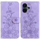 For Tecno Pova Neo 3 Lily Embossed Leather Phone Case(Purple) - 1