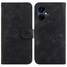 For Tecno Pova Neo 3 Lily Embossed Leather Phone Case(Black) - 1