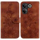 For Tecno Camon 20 Pro 5G Lily Embossed Leather Phone Case(Brown) - 1