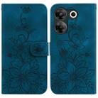 For Tecno Camon 20 Pro 5G Lily Embossed Leather Phone Case(Dark Blue) - 1