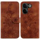 For Tecno Camon 20 Pro 4G / Camon 20 Lily Embossed Leather Phone Case(Brown) - 1