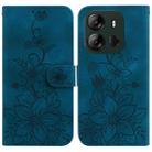 For Tecno Spark Go 2023 / Pop 7 Pro Lily Embossed Leather Phone Case(Dark Blue) - 1