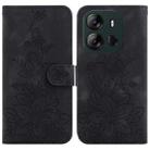 For Tecno Spark Go 2023 / Pop 7 Pro Lily Embossed Leather Phone Case(Black) - 1