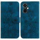 For Tecno Camon 19 Pro 5G Lily Embossed Leather Phone Case(Dark Blue) - 1