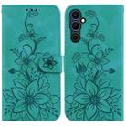 For Tecno Pova Neo 2 Lily Embossed Leather Phone Case(Green) - 1