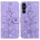 For Tecno Pova Neo 2 Lily Embossed Leather Phone Case(Purple) - 1