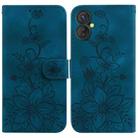 For Tecno Spark 9 Pro / 9T / KH7 Lily Embossed Leather Phone Case(Dark Blue) - 1