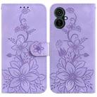 For Tecno Camon 19 Neo Lily Embossed Leather Phone Case(Purple) - 1