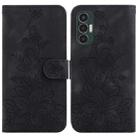 For Tecno Pova 3 / LE7 Lily Embossed Leather Phone Case(Black) - 1