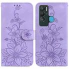 For Tecno Pova Neo / LE6 Lily Embossed Leather Phone Case(Purple) - 1