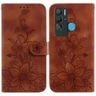 For Tecno Pova Neo / LE6 Lily Embossed Leather Phone Case(Brown) - 1