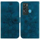 For Tecno Pova Neo / LE6 Lily Embossed Leather Phone Case(Dark Blue) - 1