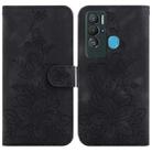 For Tecno Pova Neo / LE6 Lily Embossed Leather Phone Case(Black) - 1