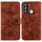 For Tecno Pop 5 LTE / BD4 Lily Embossed Leather Phone Case(Brown) - 1