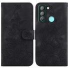 For Tecno Pop 5 LTE / BD4 Lily Embossed Leather Phone Case(Black) - 1