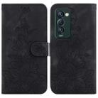 For Tecno Camon 18 Premier Lily Embossed Leather Phone Case(Black) - 1