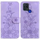 For Tecno Pova 4G / LD7 Lily Embossed Leather Phone Case(Purple) - 1