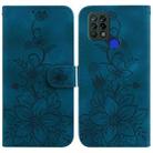 For Tecno Pova 4G / LD7 Lily Embossed Leather Phone Case(Dark Blue) - 1